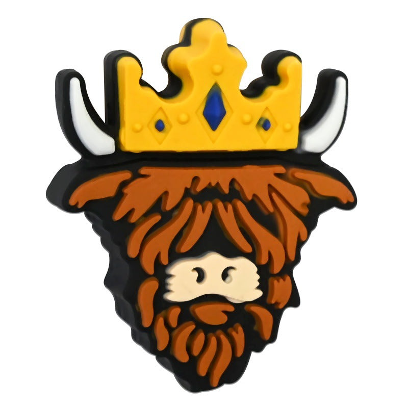 Wholesale  Random 100pcs Cartoon Highland Cattle Series Beads